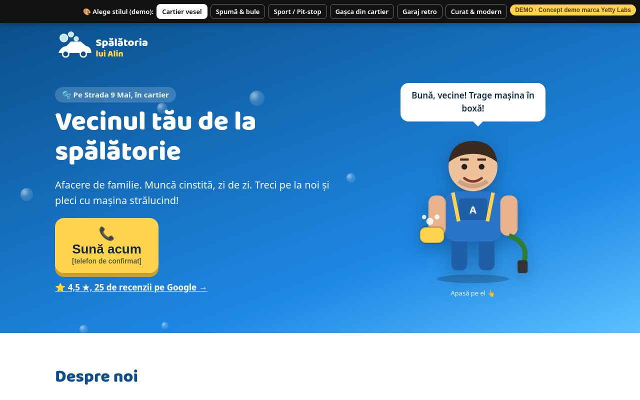 Captură de pe demo-ul Spălătoria lui Alin