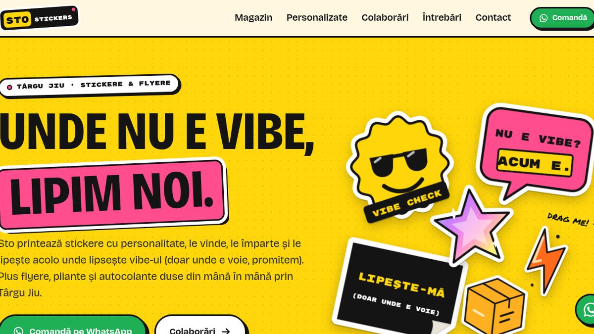Captură de pe site-ul Sto Stickers
